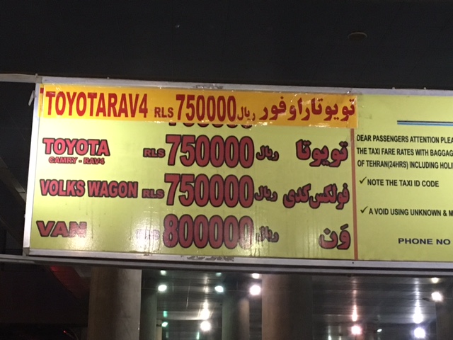 Consejos para viajar a Iran : los taxis